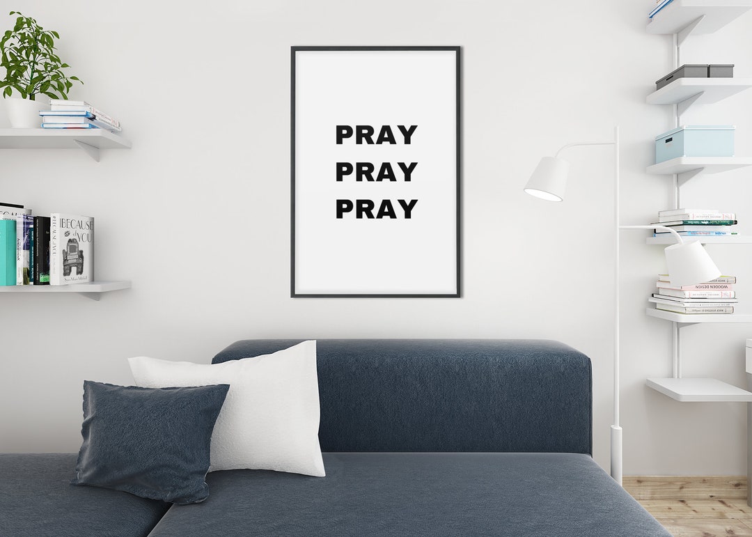 PRAY Christian Wall Art, Christian Minimalist Printable Wall Art ...