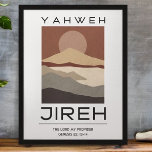 Set of 6 Hebrew Names of GOD YHWH, Christian Boho Printable Wall Art ...