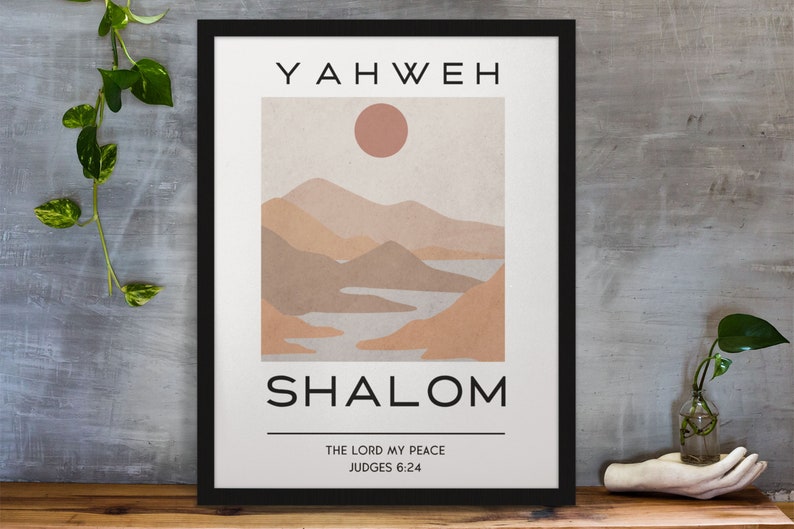 Set of 6 Hebrew Names of GOD YHWH, Christian Boho Printable Wall Art ...