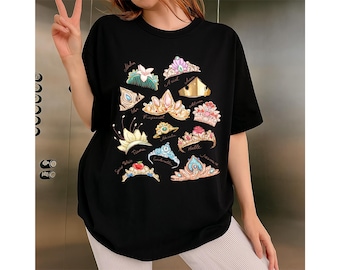 Comfort Color® Disney Princess Crown Shirt Disney Princess Character Shirt Disneyworld Shirt Cinderella Belle Rapunzel Ariel Snow White Tee