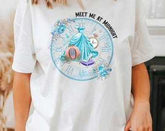Meet Me At Midnight Cinderella Shirt - Disney Princess Cinderella Shirt, Princess Shirts Magic Kingdom Vacation Tee Music Album Shirts
