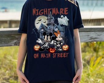 Disney Halloween Shirt, Disney Mickey Minnie Halloween Shirt, Retro Nightmare on Main Street Shirt, Vintage Disney Halloween Shirt