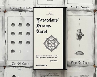 Paracelus Dreams Tarot Kartenspiel in Weiß, Rider Taile Tarot mit Ratgeber Anfänger. Indie Occult Wahrsager Karten, Taxikologie Kuriosität Geschenk