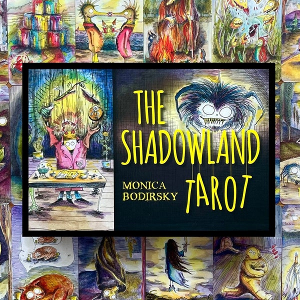 Shadowland Tarot Deck With Guidebook Rider Waite Tarot Beginner Shadow Work Book, Divination Tool, Unique Odd Occult Oracle Cards Gift Box