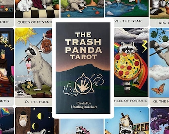 Trash Panda Tarot Deck, Occult Cards, Divination Tool. Indie, Rider Waite Tarot Deck, Raccoon, Nature, Spiritual Gift. Tarot for Beginners.