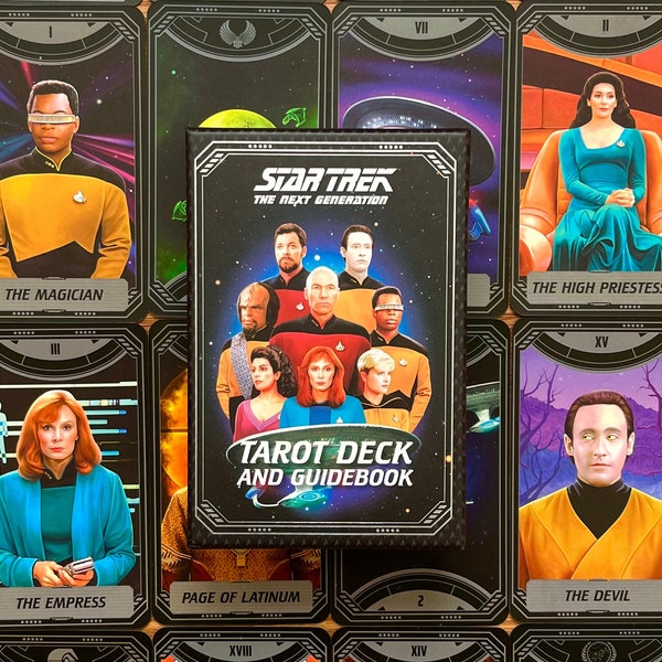 Star Trek Tarot Deck Oracle Divination Tool, Rider Waite Tarot con guía Cartas de tarot para principiantes Cartas ocultas Amante de la televisión de los años 90 Fanático de la ciencia ficción