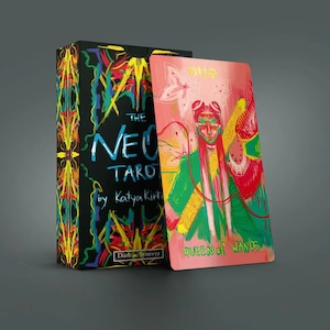 Neon Tarotkaarten Oracle Waarzeggerij Deck, Rider Waite Tarot met gids voor beginners, Vintage Indie Occulte Kunstenaar Ayahuasca Psychedelisch
