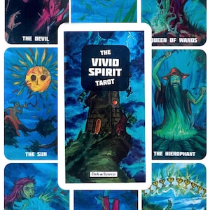 Vivid Spirit Tarot Deck Uniek orakel waarzeggerij tool, indie occulte kaarten beginner rider waite tarot met gids. LICHT BESCHADIGDE DOOS