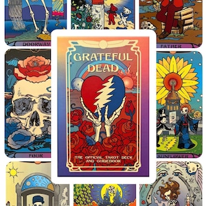 Dankbares Totes Tarot Deck Orakel Wahrsagung Werkzeug, RiderWaite Tarot mit Anleitung Tarot Karten für Anfänger Musik Fan Vintage okkulte Karte