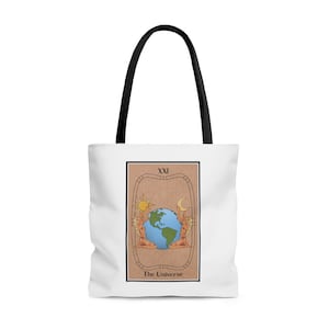 Tarot Card Tote Bag With the Universe Card With Powerful Message