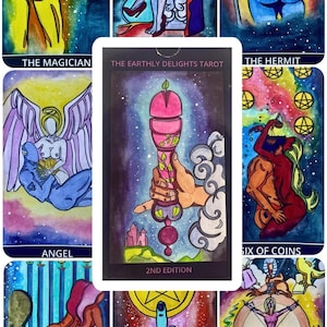 The Earthly Delights Tarot Deck, Anleitung für Anfänger, Sexy Orakelkarten, RiderWaite-Tarotkarte, Indie-Vintage-Okkultes Wahrsagungswerkzeug