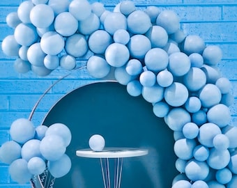 Globos azules, baby shower, decoración pastel, globo fiesta unisex