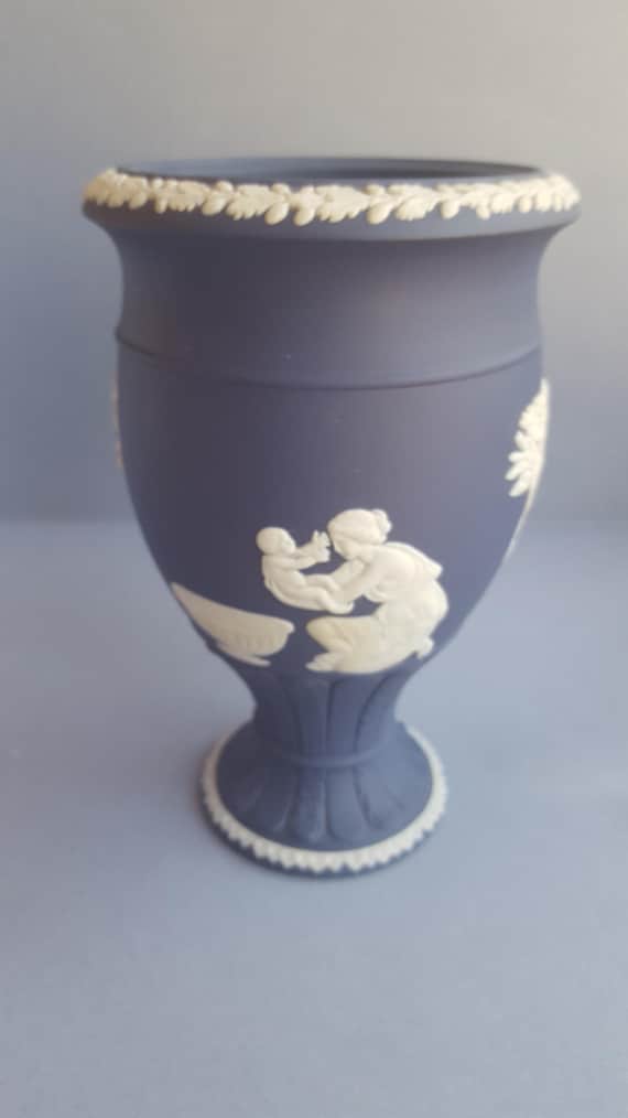 ウェッジウッド ポートランド ブルー ジャスパーウェア アキレス 壷