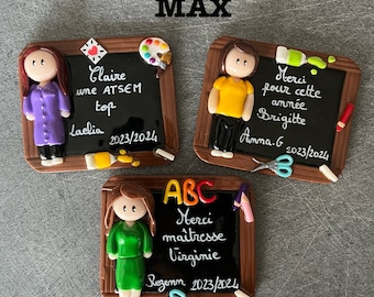 Magnets maîtresse, ATSEM, à personnaliser, Aimants pour réfrigérateur, Magnets fridge, Aimants décoratifs, Cadeaux maîtresse et ATSEM