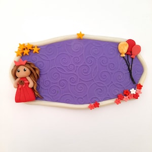 Customizable door plate with your child&#39;s first name, Princess theme door sign for children&#39;s room