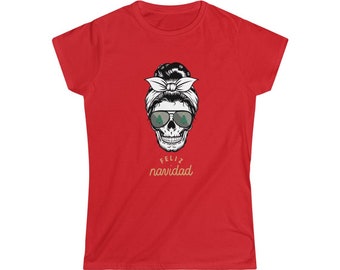 Women's Feliz Navidad Calavera Softstyle Tee