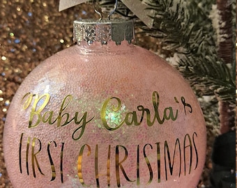 Baby's first Christmas glitter ornament