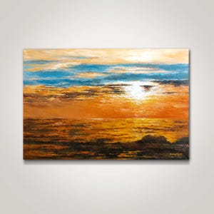 Original Oil Painting | Impasto Textured Colourful Sky Clouds Skyscape | Slumbering Clouds 4 | Art by Sunny Night | Room Décor