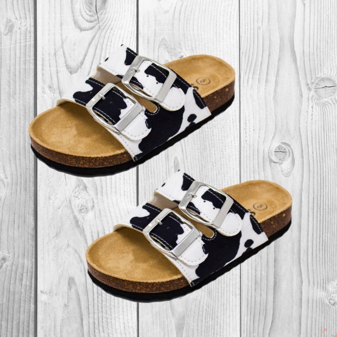 outwoods cow print sandals