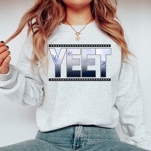 Men&#39;s Women&#39;s &quot;YEET&quot; Unisex Fit Heavy Blend™ Crewneck Sweatshirt In The Color Ash, Jey Uso, Main Event