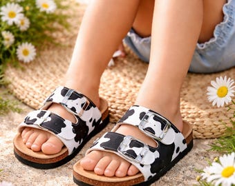 Girls/Toddler Sandals - Cow Print