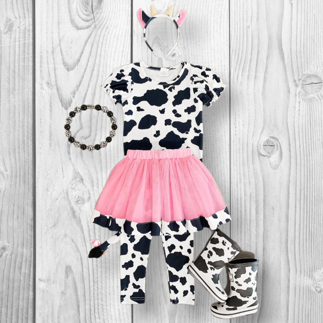 RESTOCKED! Girls/toddler/baby Pink Cow Costume - 5 Piece Set, Halloween ...
