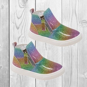 Girls/Toddler Rainbow Glitter Booties