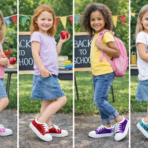 RESTOCKED! Girls/Toddler Crayon Sneakers - Pink, Red & NEW COLORS Purple And Blue! Back To School Shoes, Boutique, 1st Day Of School
