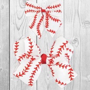 Baseball Bows - 3&quot; Or 6&quot;, Game Day, Sports, Accessories Alligator Clip Small Large, Summer, Boutique