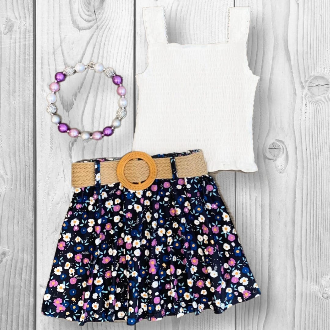 Wrong Baby Wrong White Smocked Skirt Set