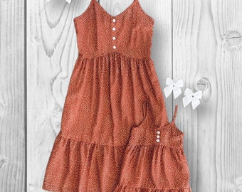 Mommy & Mini, Mom And Me - Brown Sleeveless Dress