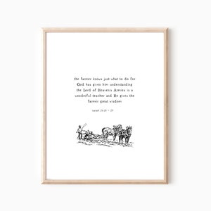 Isa 28:26, 29, Scripture Wall Art, Vintage Art, Bible Verse, Prayer Room, Christian Decor, Printable Art, Cozy Wall Print