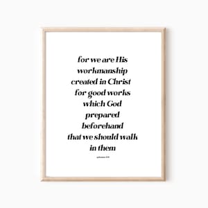 Ephesians 2:10, Scripture Wall Art, Vintage Art, Bible Verse, Prayer Room, Christian Decor, Printable Art, Cozy Wall Print
