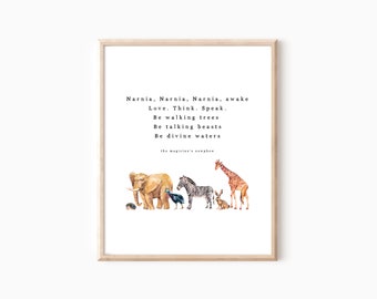 Citaat van de neef van de tovenaar, Citaat van Aslan, Narnia, wanddecoratie, wakker, liefde, spreken, denken