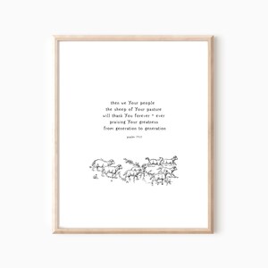 Psalm 79:13, Scripture Wall Art, Vintage Art, Bible Verse, Prayer Room, Christian Decor, Printable Art, Cozy Wall Print