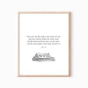 Acts 17:26, Scripture Wall Art, Vintage Art, Bible Verse, Prayer Room, Christian Decor, Printable Art, Cozy Wall Print