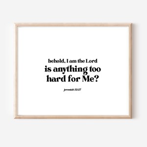 Jeremiah 32:27, Scripture Wall Art, Vintage Art, Bible Verse, Prayer Room, Christian Decor, Printable Art, Cozy Wall Print