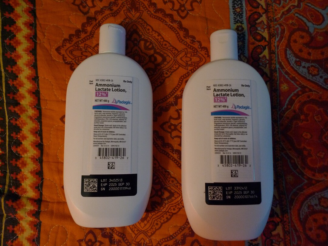 Two Padagis AMMONIUM LACTATE LOTION Pack Sales Softens Dry Rough Skin