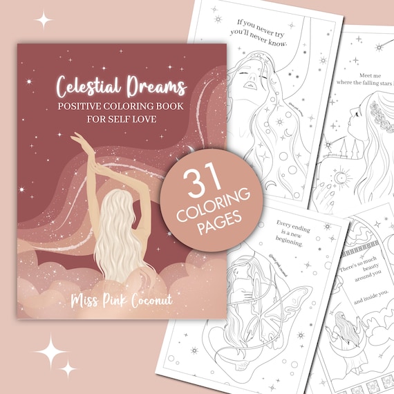Self Love Coloring Book PDF, Adult Coloring Pages Women, Goddess Affirmation Printable, Mental Health Art Therapy, Digital Self Care Gift
