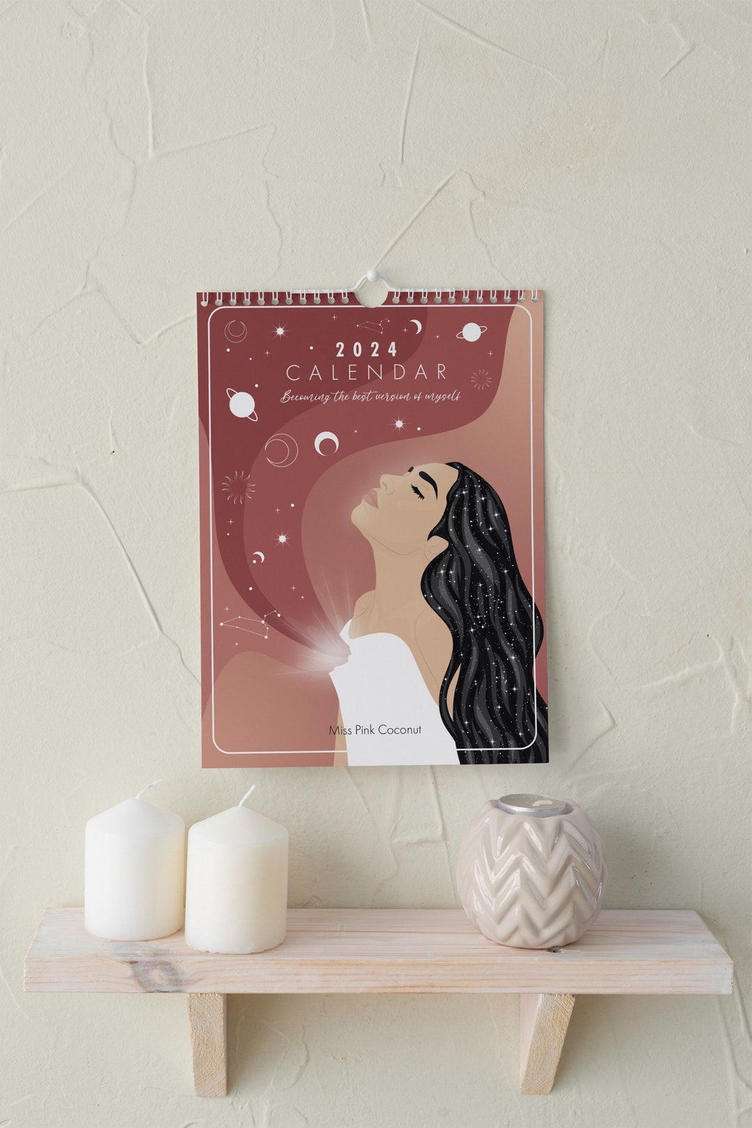 2024 Woman Wall Calendar Self Love Art Witchy Art Illustrated 12 Month