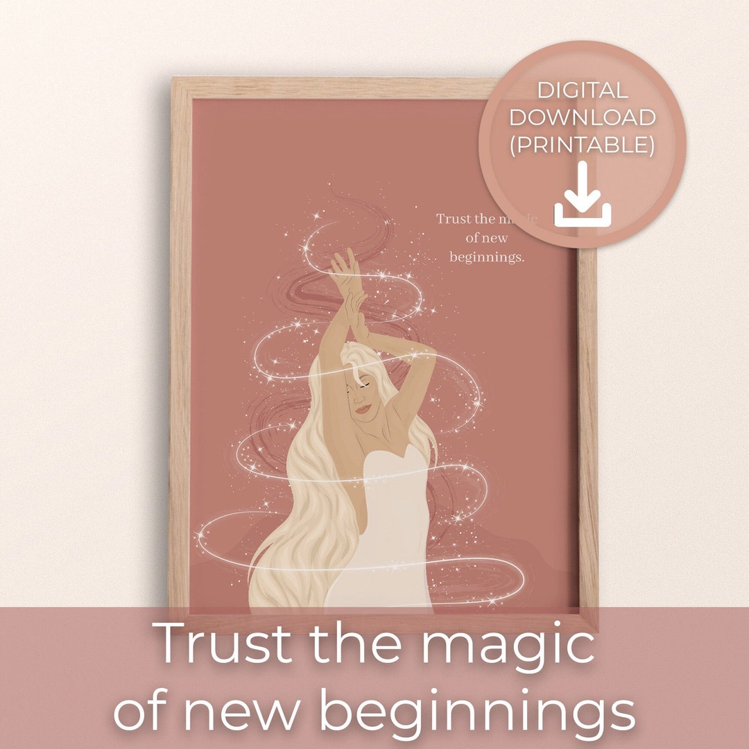 New Beginnings Printable Wall Art | Positive Affirmation Quote | Divine ...
