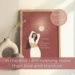 Citazione di amore per se stessi, arte murale / Crescita mentale / Arte per la cura di sé / Stampa terapeutica / Poster motivazionale / Divino femminile / Decorazione donna celeste