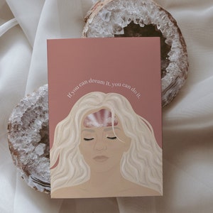 Carta di affermazione positiva / Arte della donna celeste / Citazione ispiratrice / Arte dell'amore per se stessi / Regalo consapevole / Decorazione spirituale / Stampa illustrativa A6