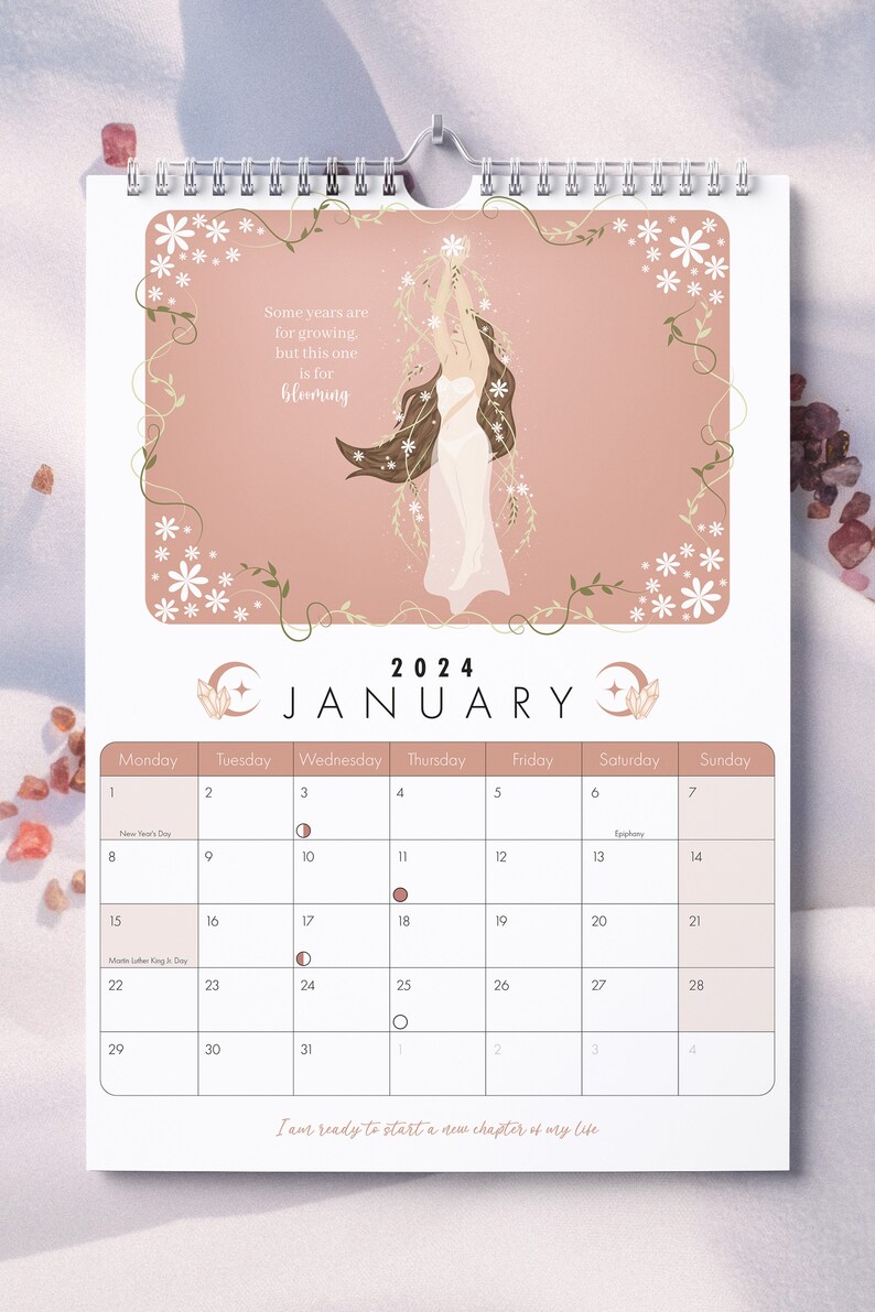 2024 Woman Wall Calendar Self Love Art Witchy Art Etsy Australia