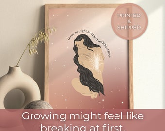 Mental Health Wall Art | Positive Affirmation Art Print | Celestial Decor | Self Love | Feminist Art | Mindfulness Gift | Witchy Woman Art