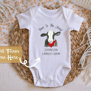 Benutzerdefinierte Farm Geschenk Benutzerdefinierte Farm Ones Kuh Baby Ankündigung Gender Neutral Baby Shower Geschenk