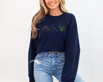Sudadera de dinosaurio / Sudadera de cuello redondo de paleontólogo / Linda camiseta de dinosaurio / Dino T-rex, Dino de cuello largo, Stegosaurus / Sudadera de cuello redondo unisex