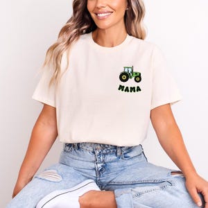 Custom Tractor Birthday Shirt Tractor Theme 1st Birthday Mama Dada Tractor Shirts Custom Farm Birthday Party Shirt Unisex Softstyle T-Shirt