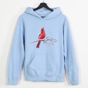 Cardinal Hooded Sweatshirt, Bird Lover Gift, Red Cardinal Bird, Bird Watching Gift, Bird Watcher Sweater Unisex Hooded Sweatshirt
