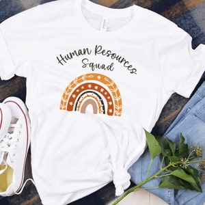 Human Resources Squad Shirt | Boho Rainbow Human Resources Tee | Human Resources Gift | HR Shirt | HR Squad | Unisex Bella Canvas Tee